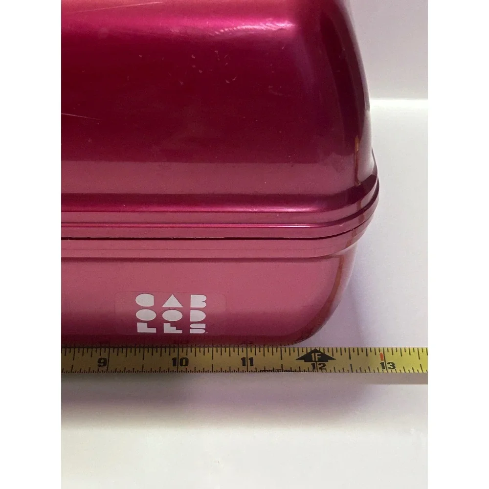 Caboodles Makeup Case Burgundy Train Cosmetic Organizer Mirror 12